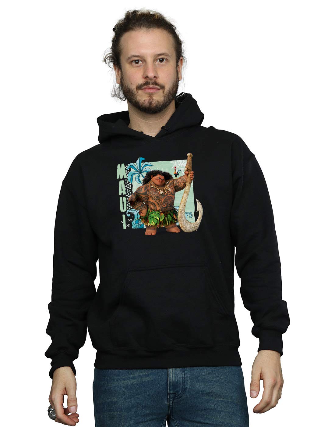 Absolute Cult Men's Black Disney Moana Maui Hoodie XXX-Large