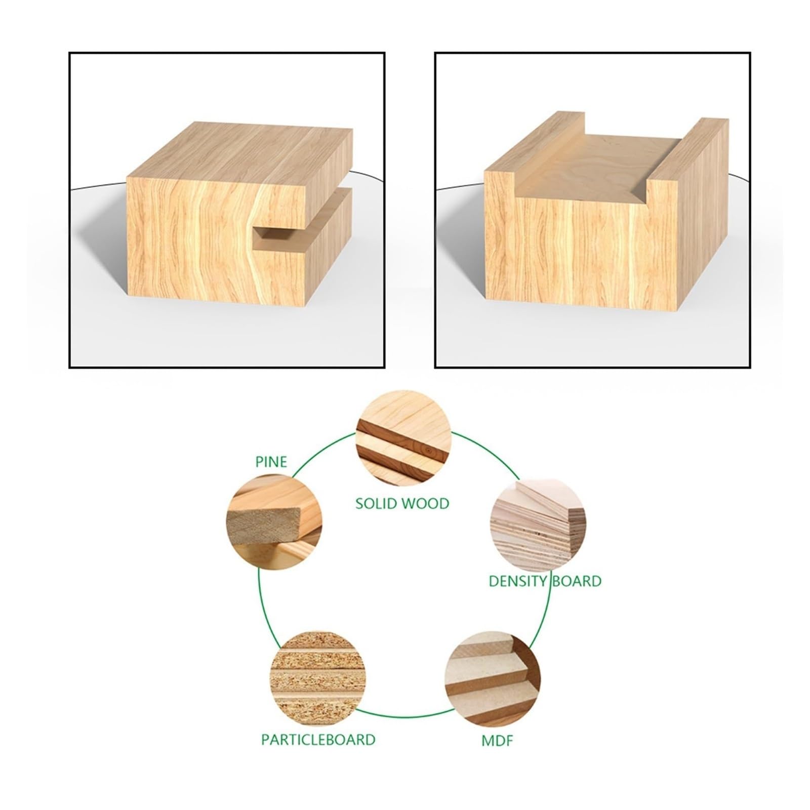 Fresa de ranura en T de 4 filos, 2,5-6 mm, vástago 6 mm o 1/4 | Fresa con punta de carburo para madera, MDF, tablero compuesto y laminado(5pcs 1/4")