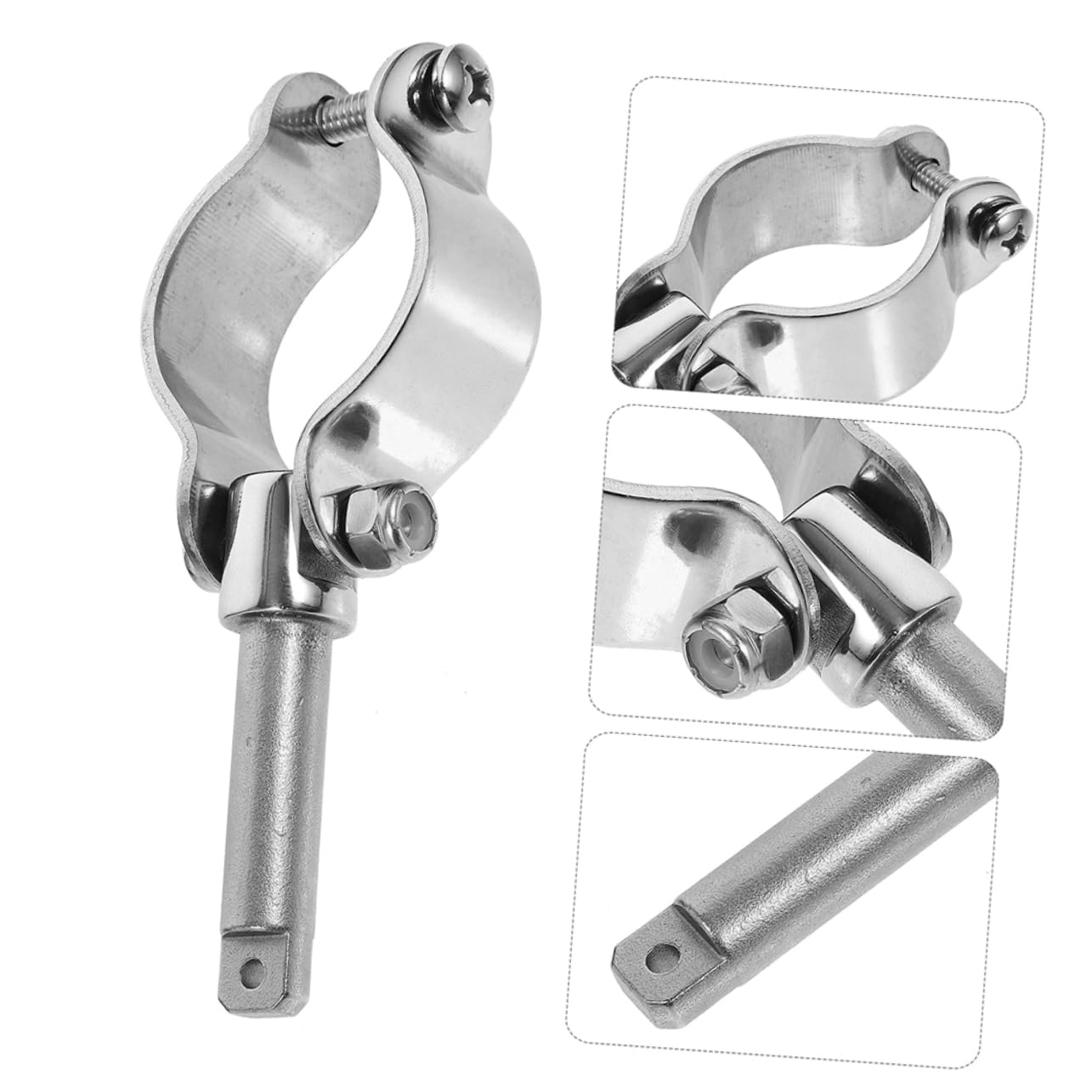 TOYANDONA 2 Stück Edelstahl Paddelhalter für Kajak und Boot, Silber