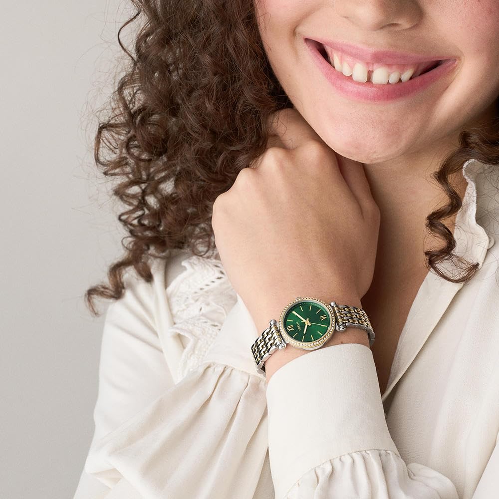 Fossil Carlie Damen 28MM Zweifarbige Edelstahluhr, ES5439