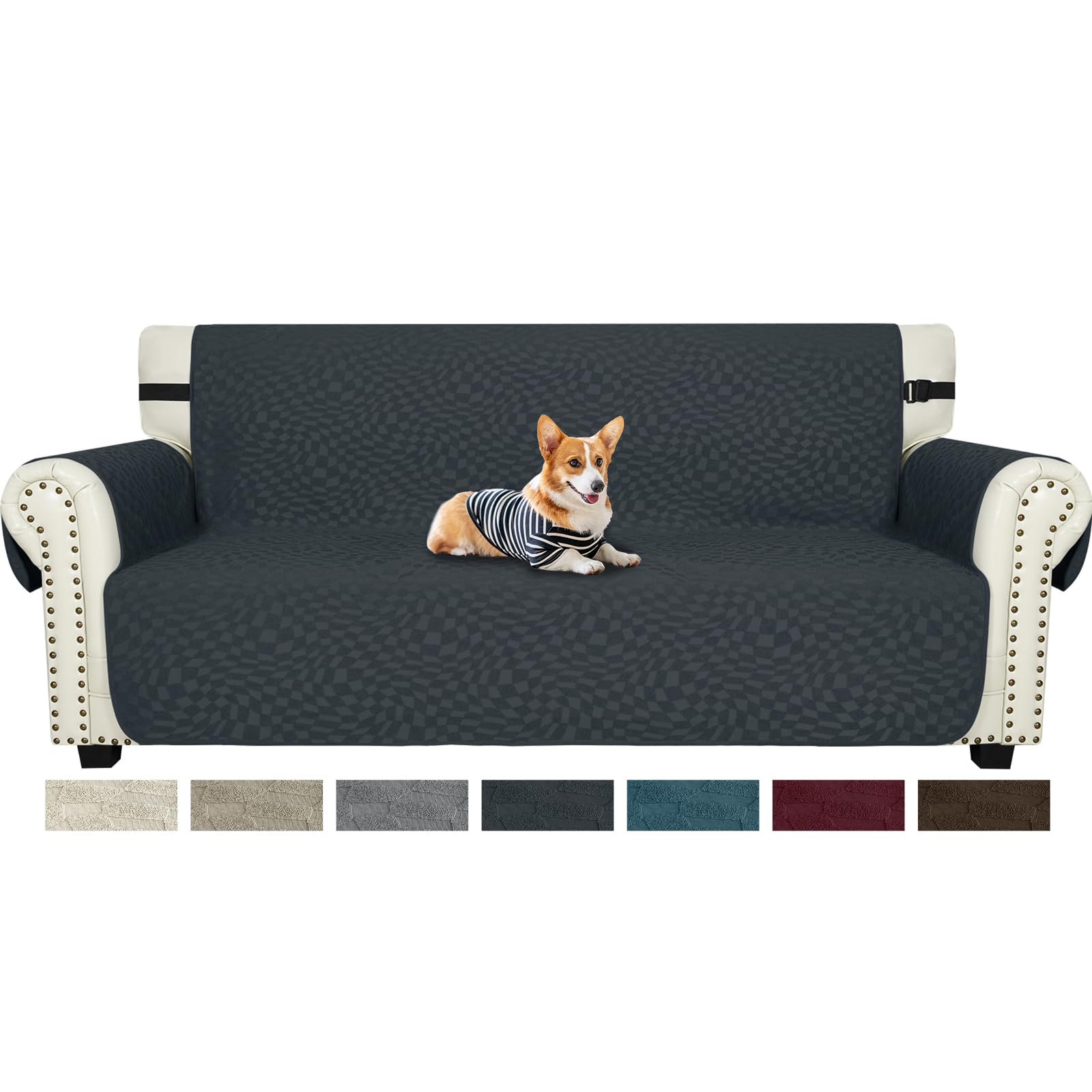 Ystyle Sofa Cover, 3 Seater Sofa Cover, Protector and Covers for Anti Dogs and Cats, Dust and Stain Resistant, Non-Slip, Dark Grey Global Recycled Standard Global Recycled Standard Global Recycled Standard
