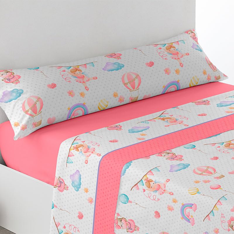 Rufino Díaz Juego Sábanas 3 Piezas Verano Infantil Danza (Rosa - 90 cm) - Taco Extra Suave - para una sensación acogedora y de Confort