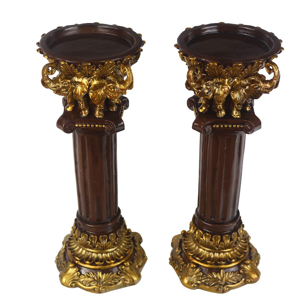 Big Size Candle Holder Sets Decor, Elephant Candle Holders Classic and Noble Design, Pillar Candle Stand for Home Coffee Table Decor,10.5"