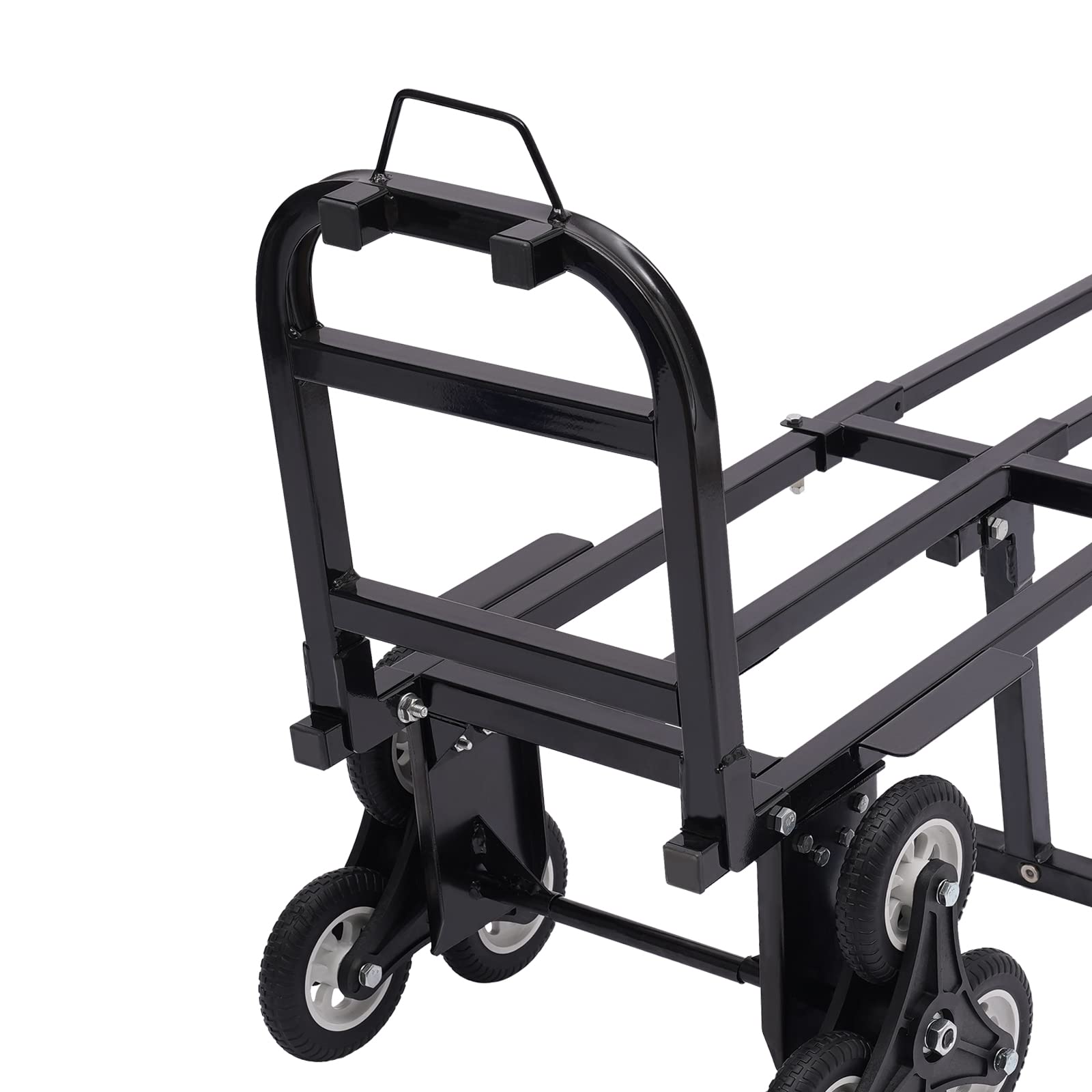 Wózek transportowy do wspinania się po schodach, składany, 6-kołowy wózek schodowy, nośność 210 kg, składany i z regulacją wysokości, 73-114,5 cm, kółka poliuretanowe do użytku wewnątrz i na zewnątrz