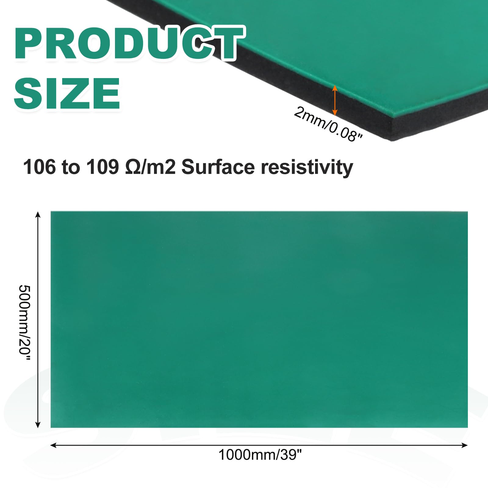 QUARKZMAN 39" x 20" Tapis De Soudure ESD En Silicone Anti-Statique Résistant À Haute Température Pour Réparation Électronique, 0.08"