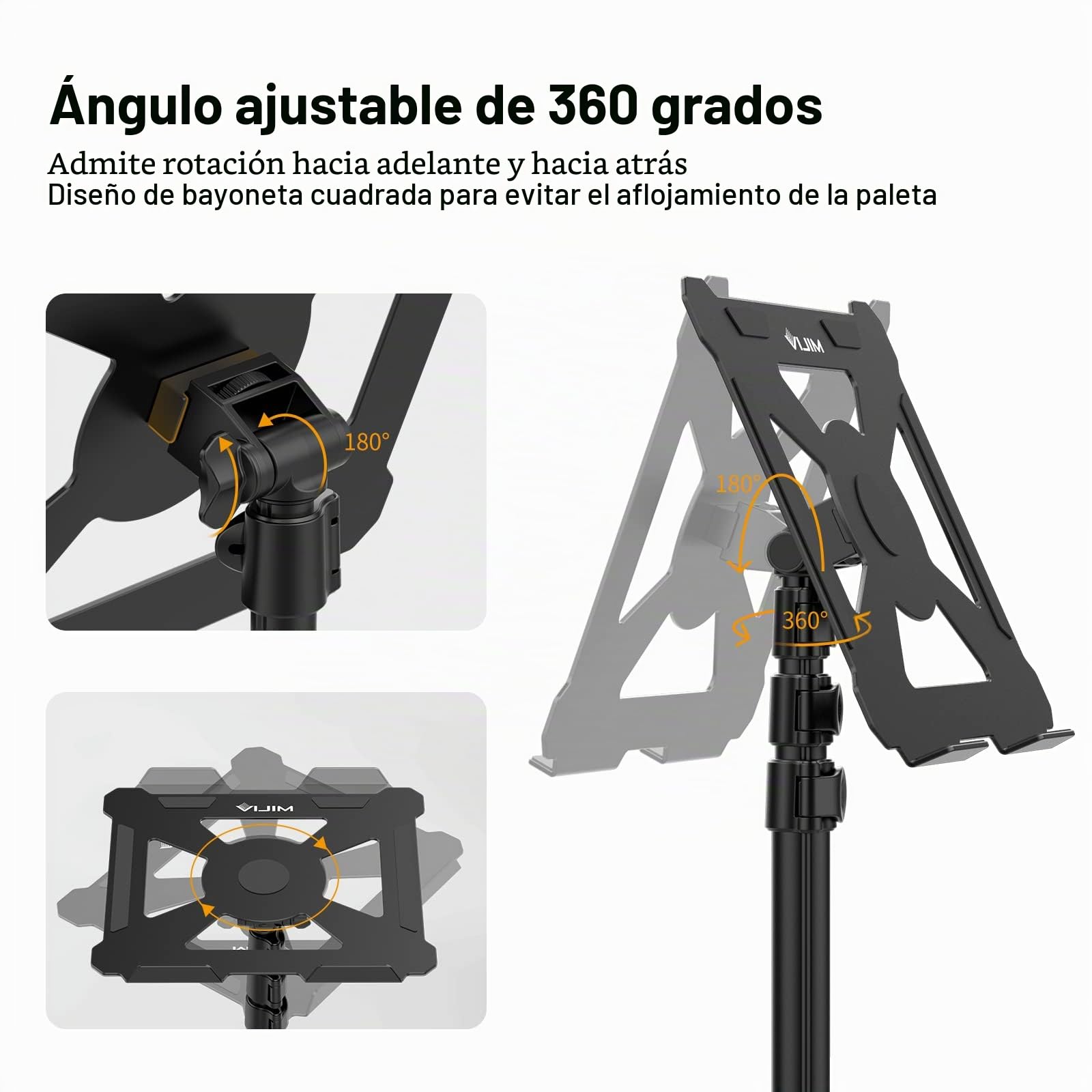 ULANZI Soporte para proyector, Altura Regulable de 60 a 150 cm, Aluminio, Soporte para Ordenador portátil, con Placa Plegable, soporta 3 kg, Ajustable a 360° y 180°