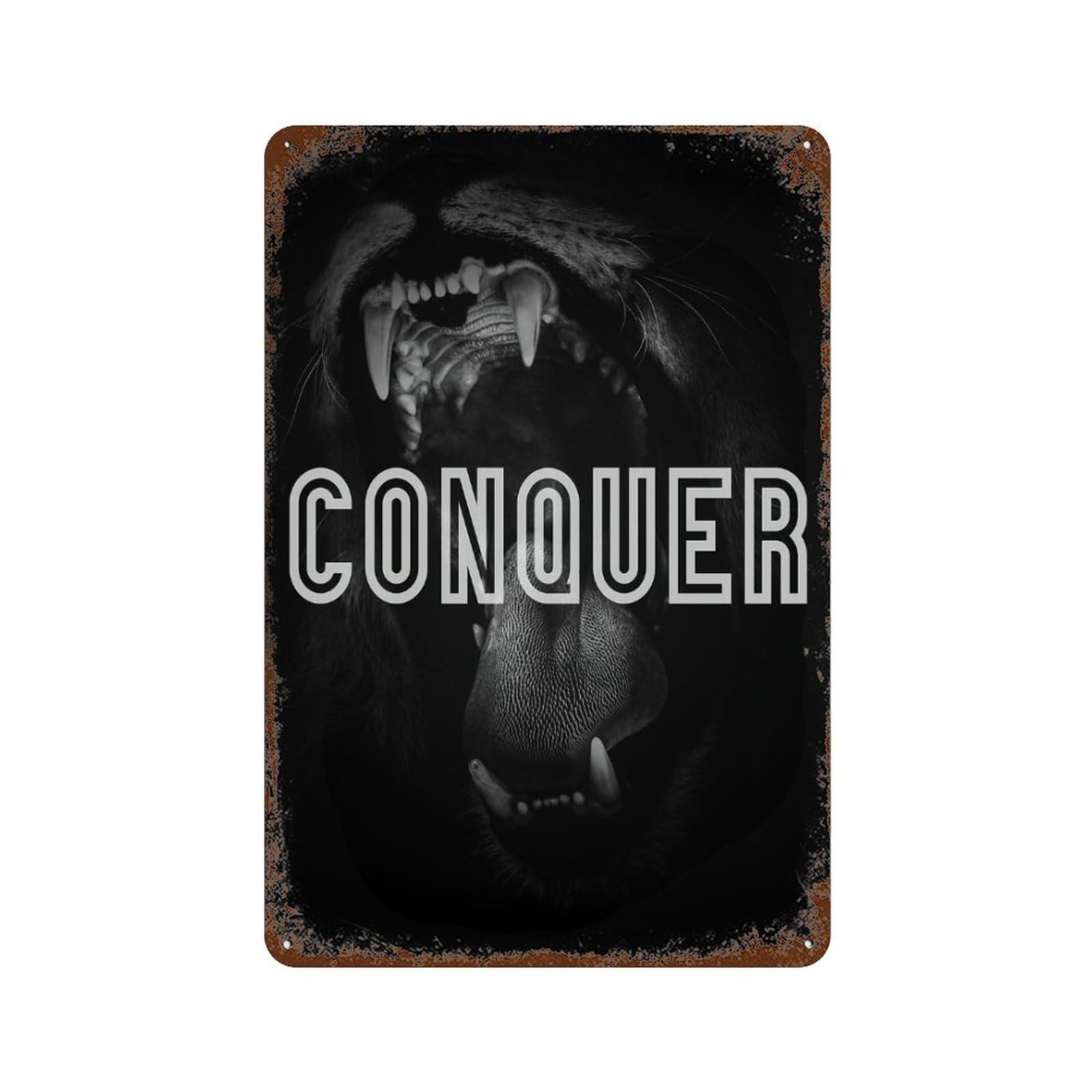 Conquer Vintage Metal Tin Sign 11.8"x7.9", Ideal for Living Room, Hallway And Home Decor
