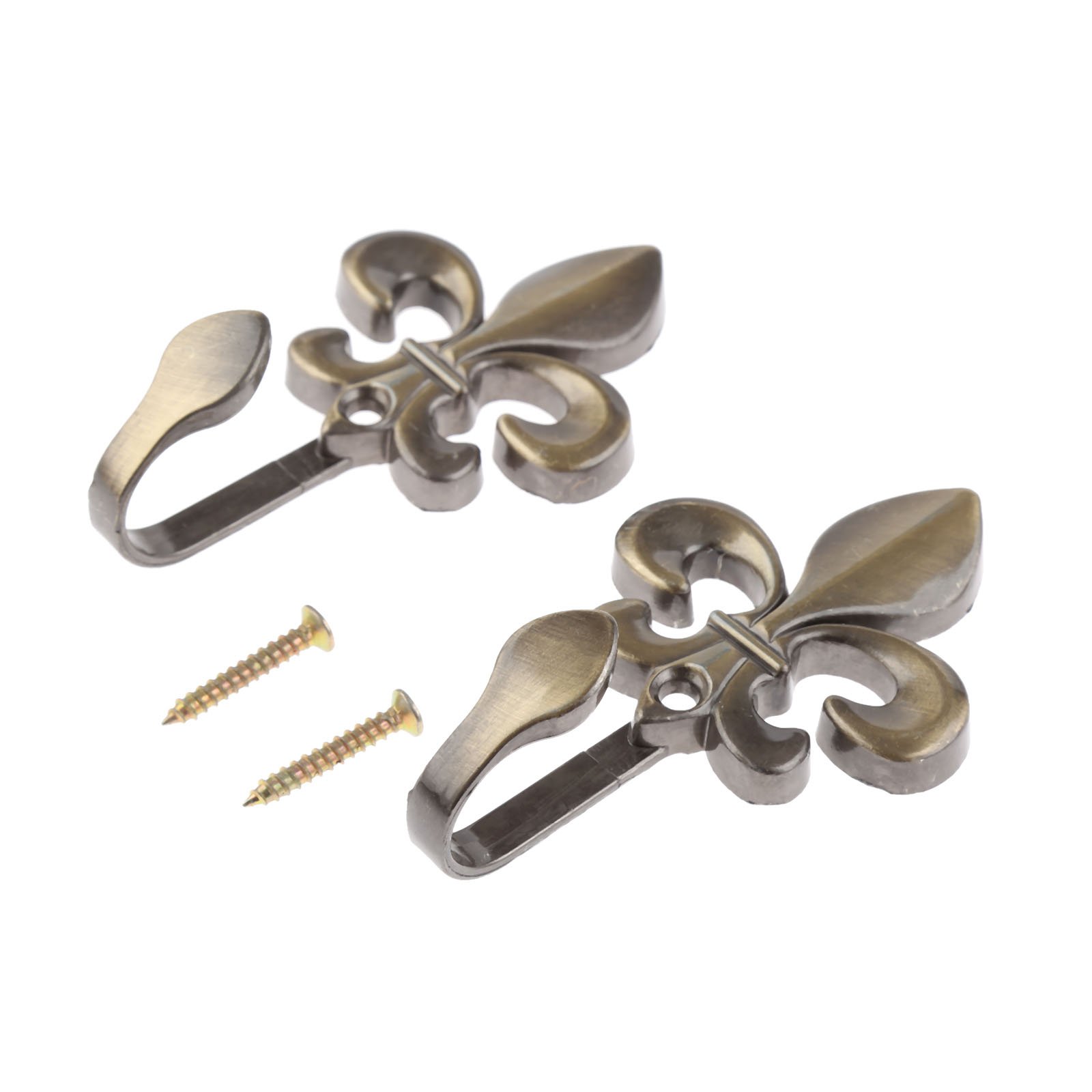 Hicello Curtain Tieback Hooks,2PCS Curtain Tieback Holders,Bronze Metal Flower Wall Hooks for Curtain,Towel,Cloth, Coat