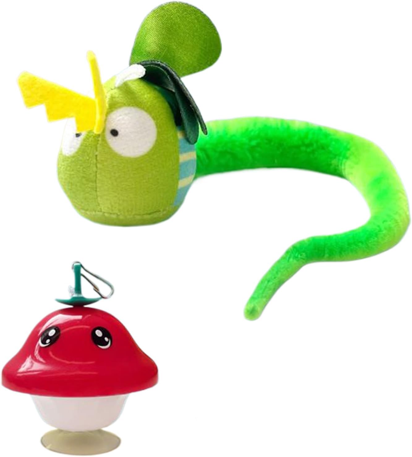 Plush Chirping Interactive Kitten Toy - Retractable Cord Cat Toy with Touch Activated Play for Indoor Games, Boredom Relief, Exercise Enrichment, Fabric Material, Daily Pet Supplies Use Light Green image 8 of 9 B0FPWLYPH7