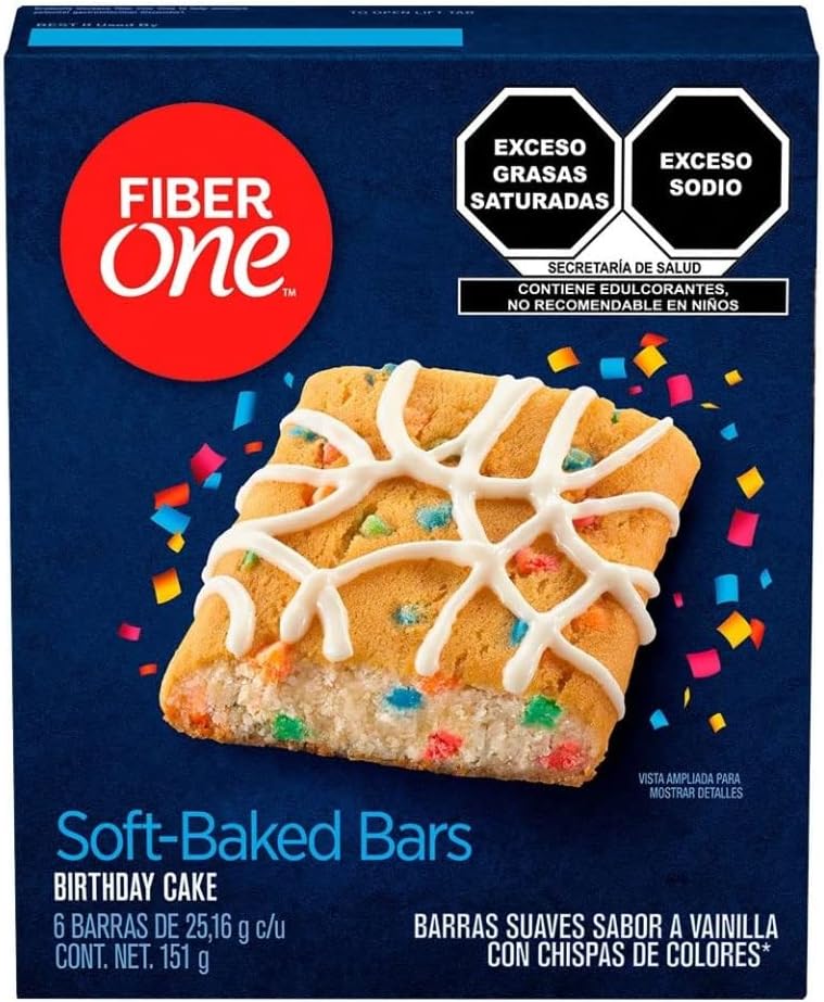 70 Calorie Soft-Baked Bars, Birthday Cake, Snack Bars, 6 ct