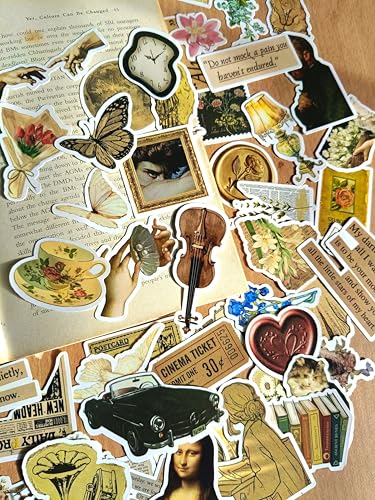 Image of Brown Aesthetic Sticker Pack (50+ Stickers) | Vintage Brown & Retro Vibes | Glossy Premium Vinyl | Waterproof, Scratch & Fade Resistant | Stickers for Laptop, Bottle, & journaling