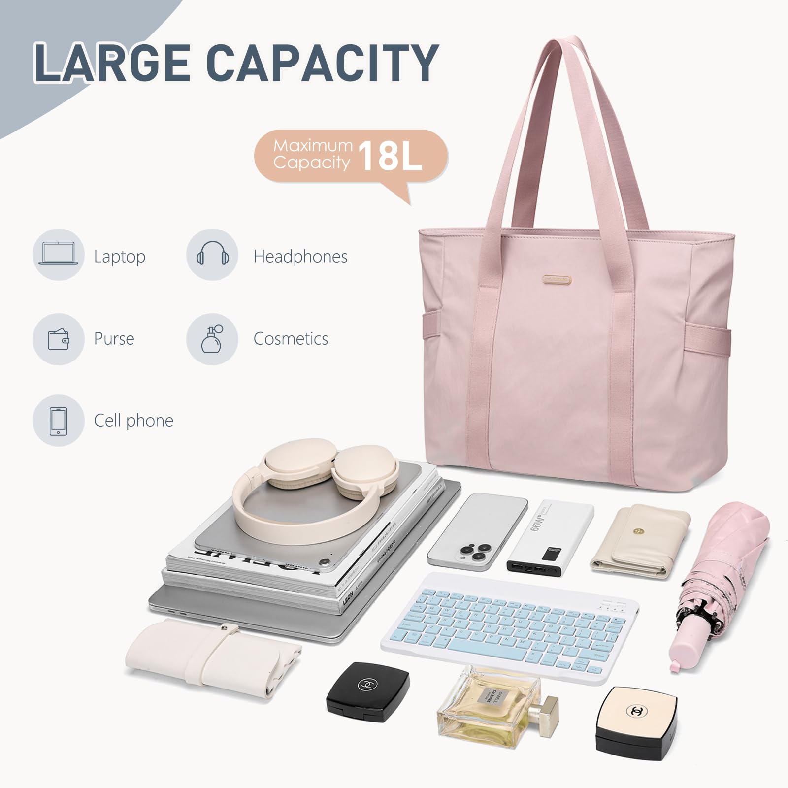 GOLF SUPAGS Sac Fourre-Tout pour Femme Sac à Main Portés Épaule Léger Sac à Bandoulière Multifonctionnel de 14 Pouces Sac à Main Décontracté pour Travail, Études, Voyages
