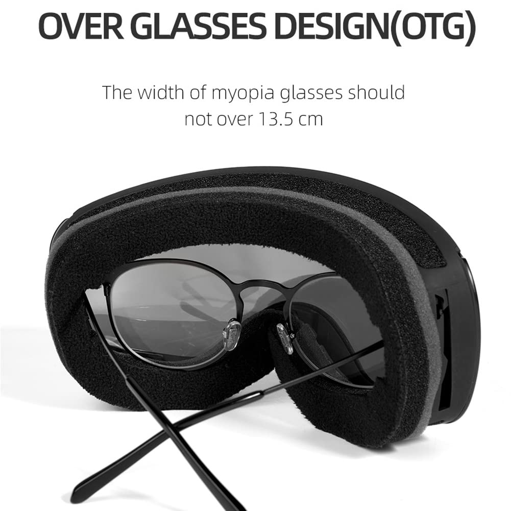 Lunettes de ski pour enfants, lunettes de myopie sphériques à double couche antibuée, équipement d'alpinisme en plein air, compatibles avec les casques de ski, adaptées aux hommes, aux femmes et