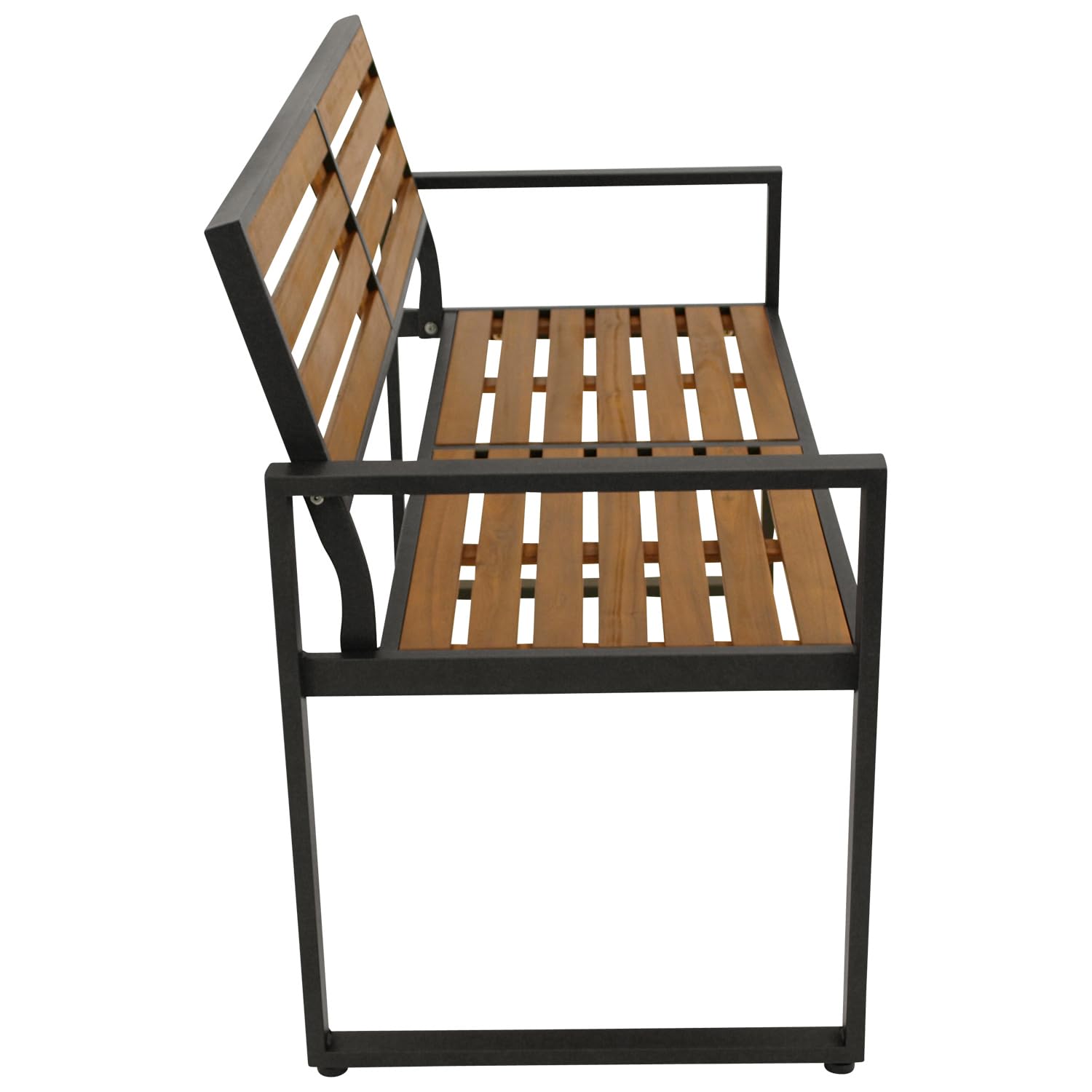 DEGAMO Gartenbank RAGUSA 2-sitzer, mit Rückenlehne, Gestell Metall anthrazit, Sitzfläche Akazie geölt, Outdoor