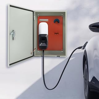 Charger Station Box, EV Charger Protective Box with Combination Lock, 27.56×19.69×9.84in Outdoor Wall-Mounted Charging Station Organizer for Outdoors, Indoors, Parking Lots, Garages