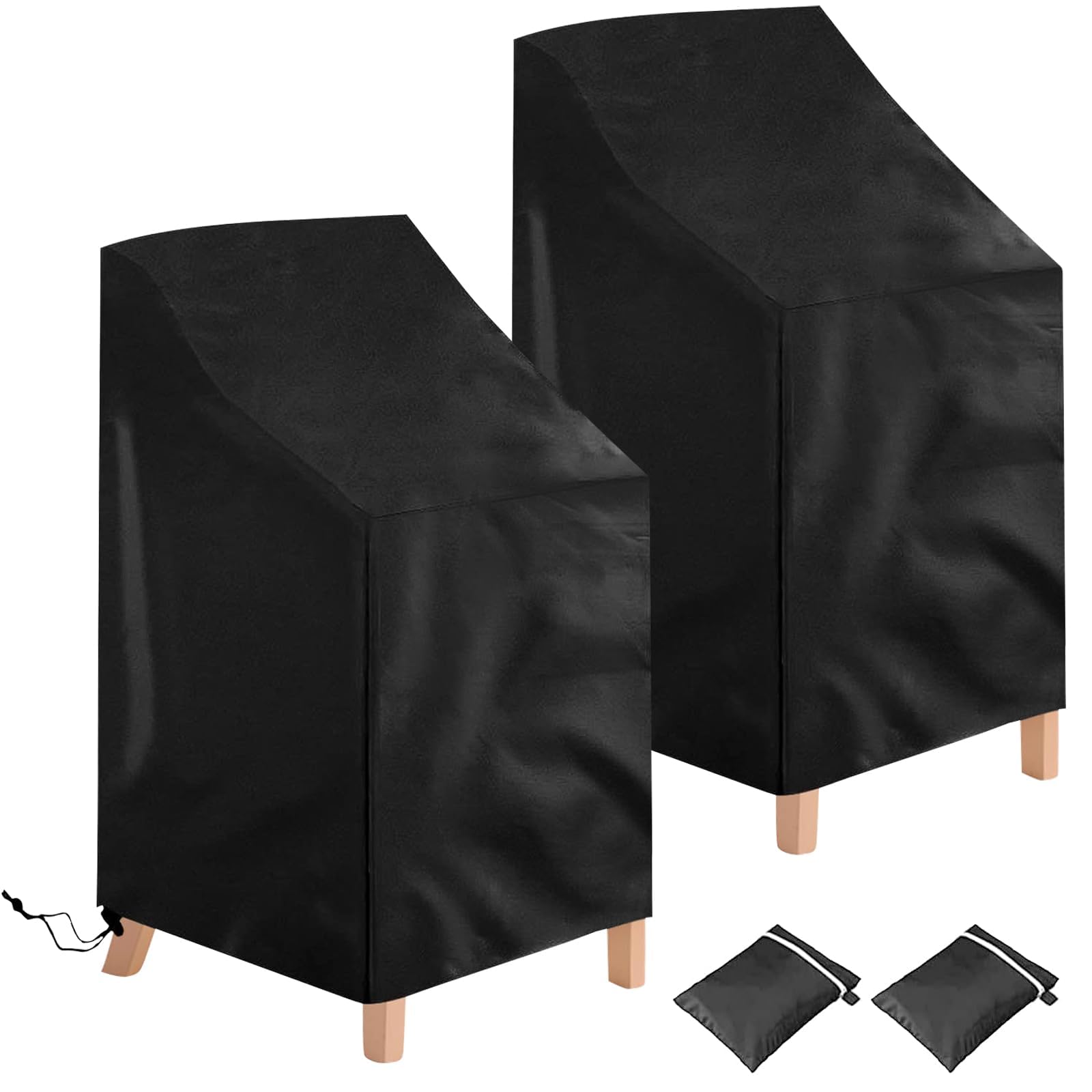 Housse Chaise Jardin, Oxford Housse De Protection pour Chaises ImperméAble, Coupe-Vent, Anti-UV Housses Fauteuil Jardin - 64x64x70/120 cm
