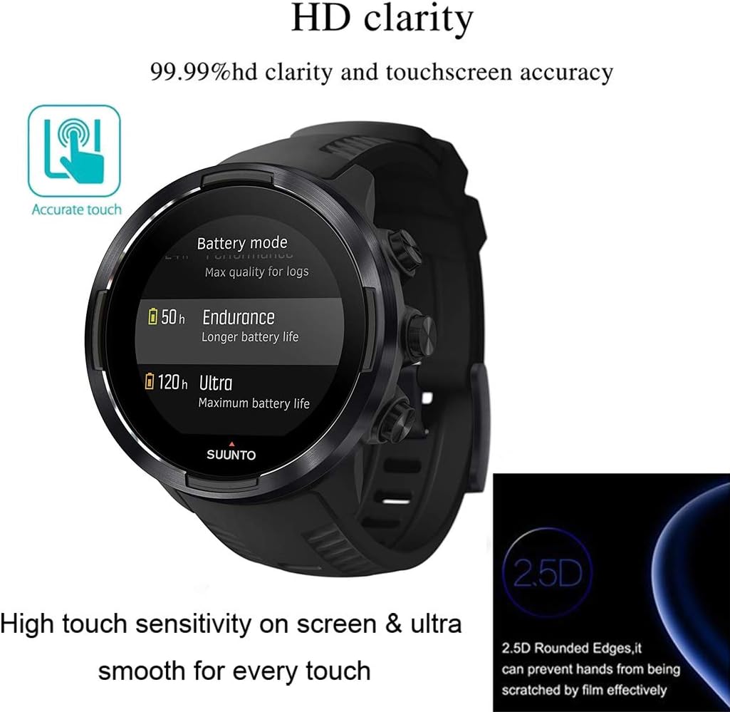 Youniker 3 Pack Compatible with Suunto 9 Baro Screen Protector Tempered Glass For Suunto 9 Baro Smart Watch Screen Protectors Foils Glass 9H 0.3MM Anti-Scratch No Bubble - Image 4