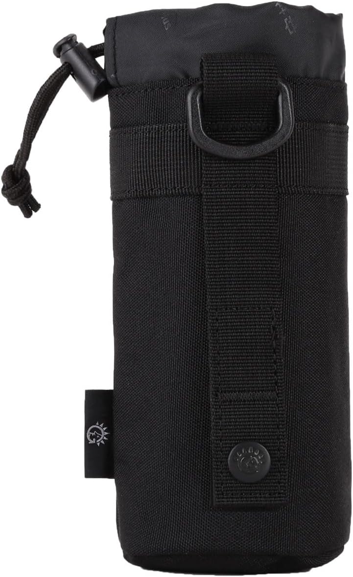 ArcEnCiel 水筒ポーチ ペットボトル 550ml モールシステム Molleに対応 ミリタリー タクティカル キャリー ボトル ドリンクホルダー ハンディペットボトルケース ウォーターボトルバッグ アウトドア バイク 登山 サバゲ― ナイロン ブラック