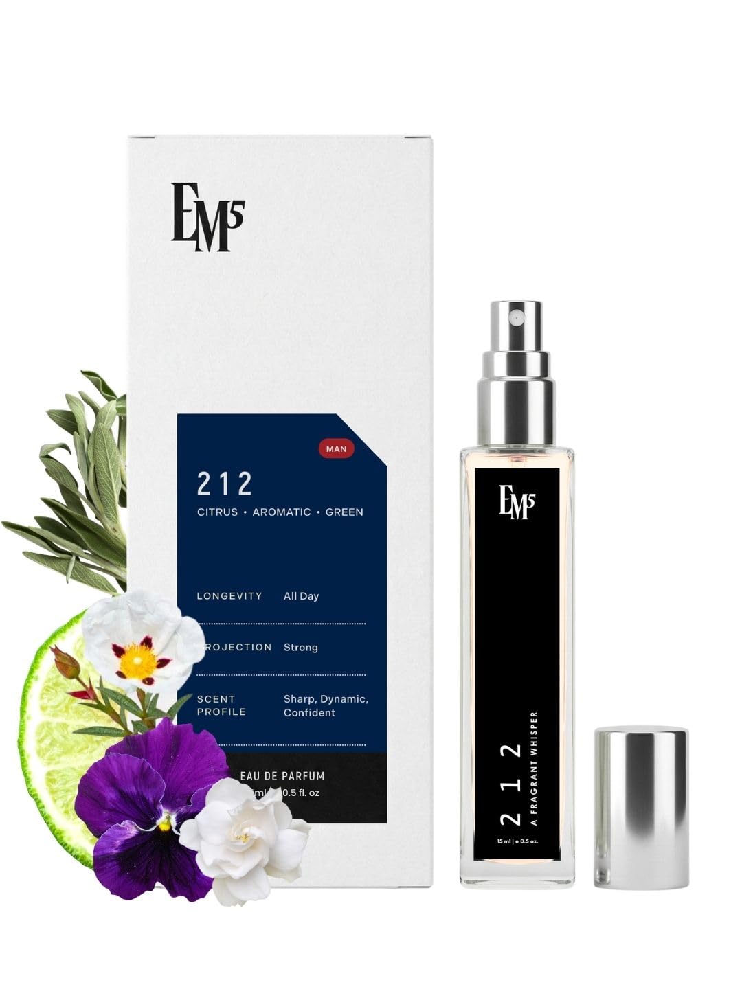 EM5 212 Perfume for Men | Aromatic Warm Spicy Tobacco Fragrance | Eau de Parfum Spray | Luxury Gift for Him | 15 ml-image-15