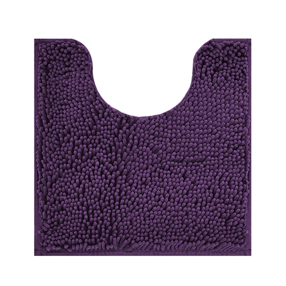 Fudaiki Toilet Base Mat U-Shaped Contour Toilet Rug Bathroom Rugs Extra Thick Non Slip Bath Mat for Bath Room Floor Restroom U 19"x15" Dark Purple