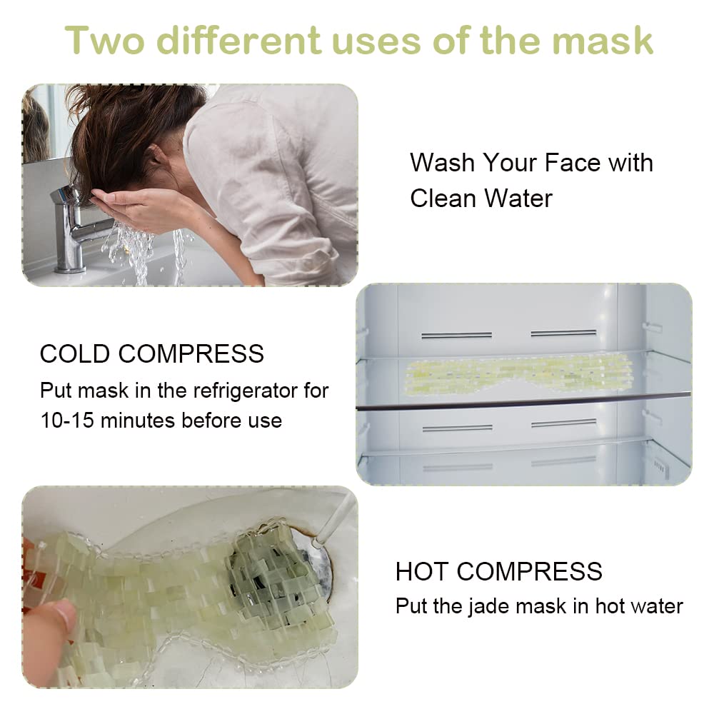 Masque pour les Yeux en Jade, Anti-Âge, Pierre pour Visage, Apaise la Fatigue, Yeux Gonflés, Cernes et Rides