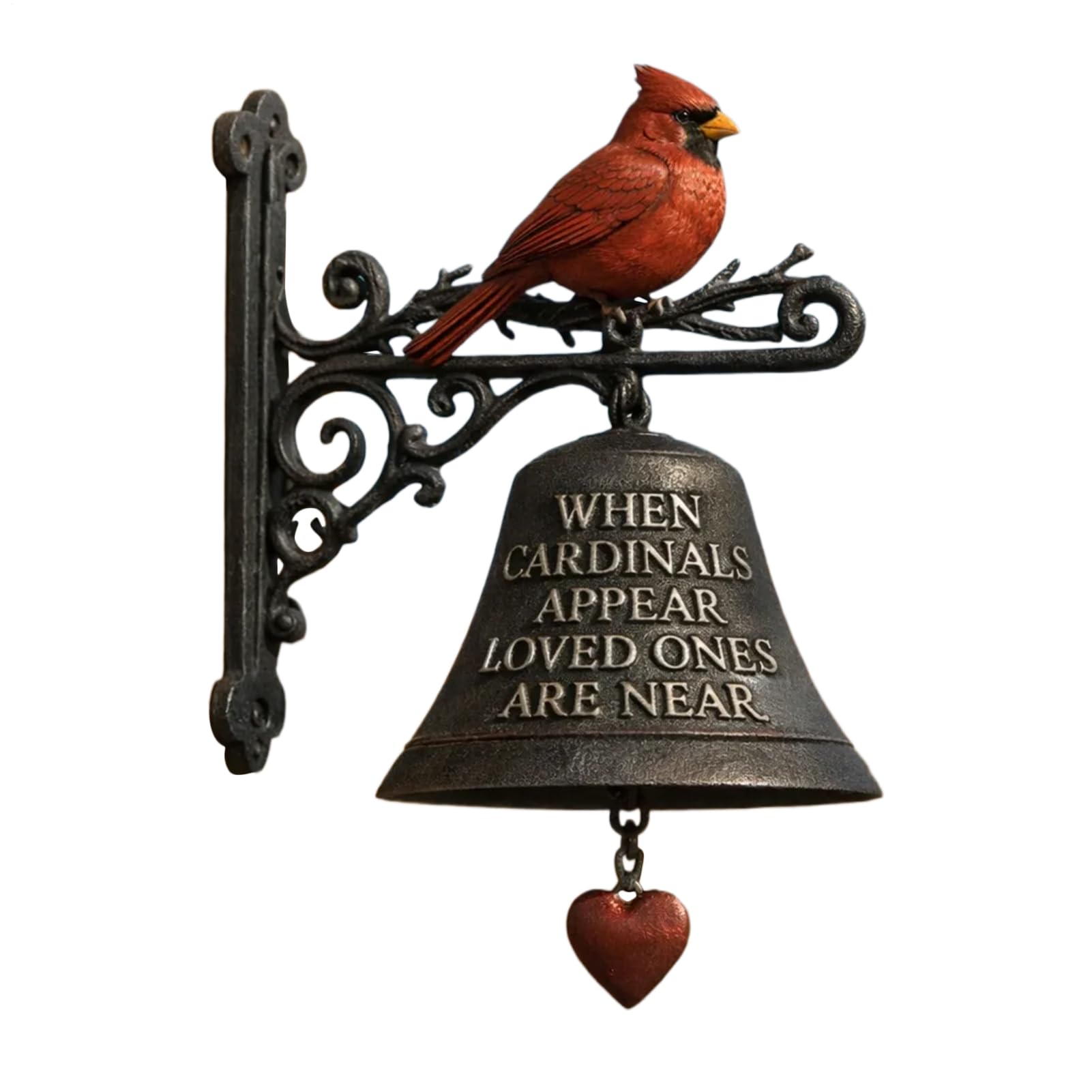 Campana Da Giardino Commemorativa Cardinale, Con Simbolo Eterno Di Calore, 20 Cm, Campana Per Uccelli Rossa, Decorazione Del Cortile Della Fattoria, Design Affascinante Della Fattoria, Per Ranch, Fatt