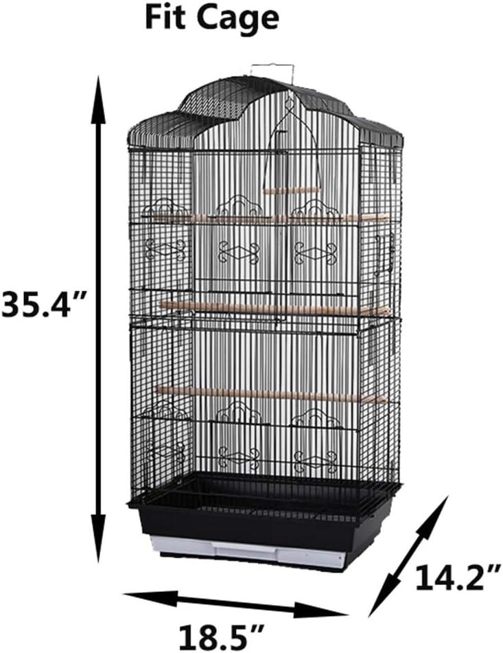 Gatycallaty Bird Cage Covers for Large Round Dome Parrot Birdcage Protective Cloth Cover Good Night Warm Shell Shield for Square Pet Cage Skirt Crate Double Zipper Breathable (Large, Navy) : Pet Supplies