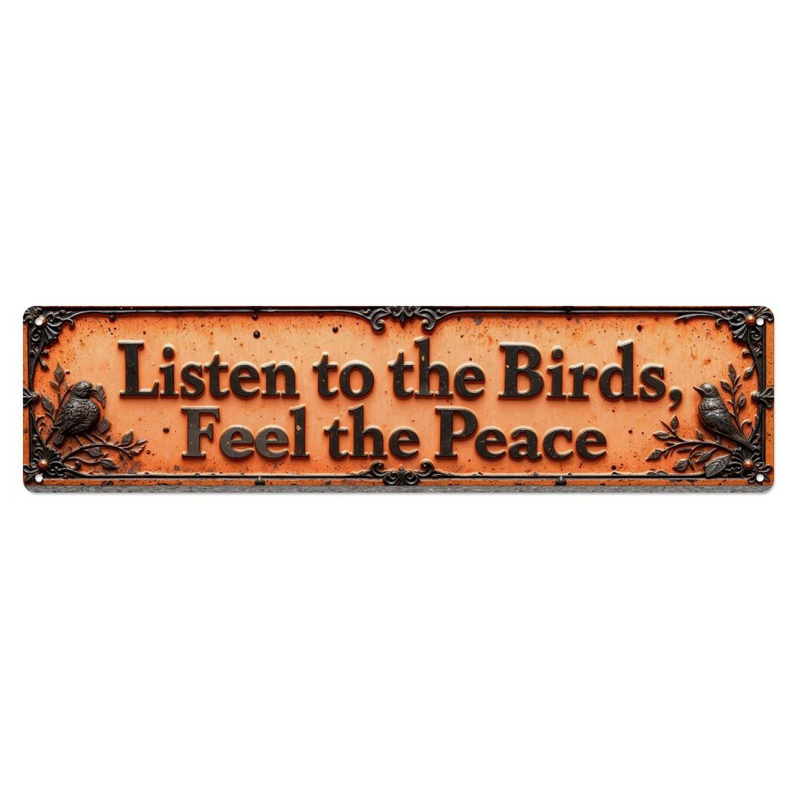 Iageret Vintage Listen To The Birds Feel The Peace Metal Tin Sign Retro Wall Decor, Bar Garage Cafe Kitchen Home Wall Art Poster Decoration 4X16inches