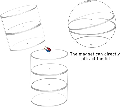 Miniatura 6 de FEMELI Organizador de cinturón, vitrina de acrílico con 4 capas de almacenamiento para relojes, joyas, maquillaje, pulseras, anillos, accesorios de