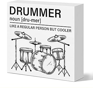Drummer Gifts for Men Women Boy Girl, Birthday Christmas Drumming Gifts for Drummer Kids Teen Boy Girl Drum Player, Drum Room Music Room Studio Wooden Box Sign, Like a Regular Person But Cooler
