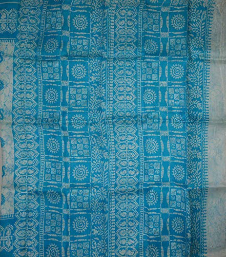 Generic blue khadi silk saree – image 3