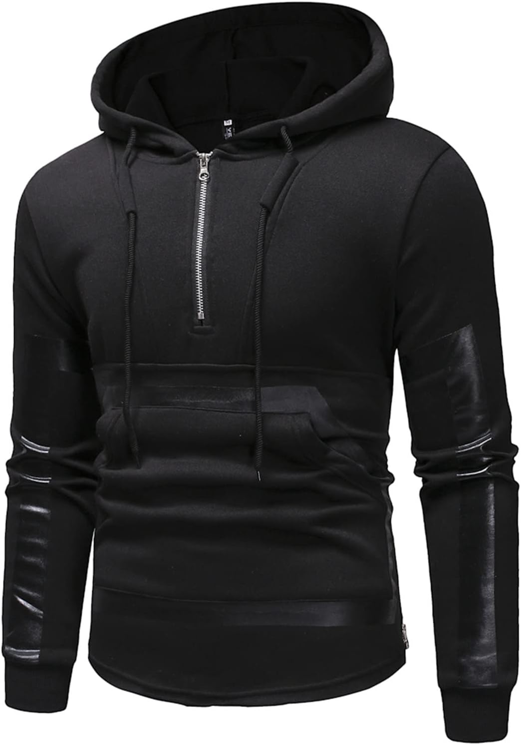 DGHM-JLMY Men Printed 1/4 Zip Personalized Casual Hoodie Sweatshirts with Zipper Pocket Sport Long Sleeve Drawstring Hooded