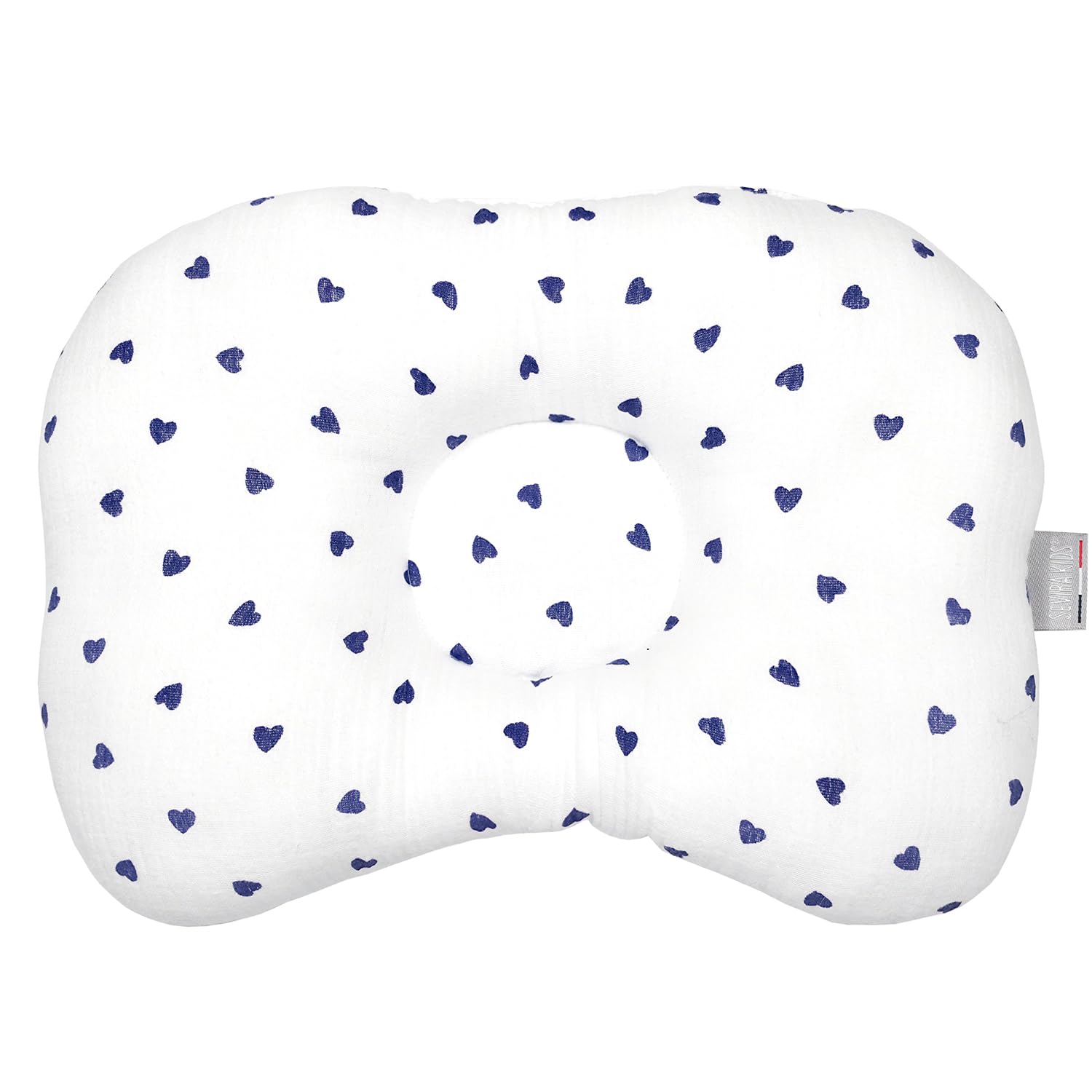 Sevira Kids - Coussin cale-tête Ergonomique en Gaze de Coton, Lovio - 30 cm x 25 cm Made in France