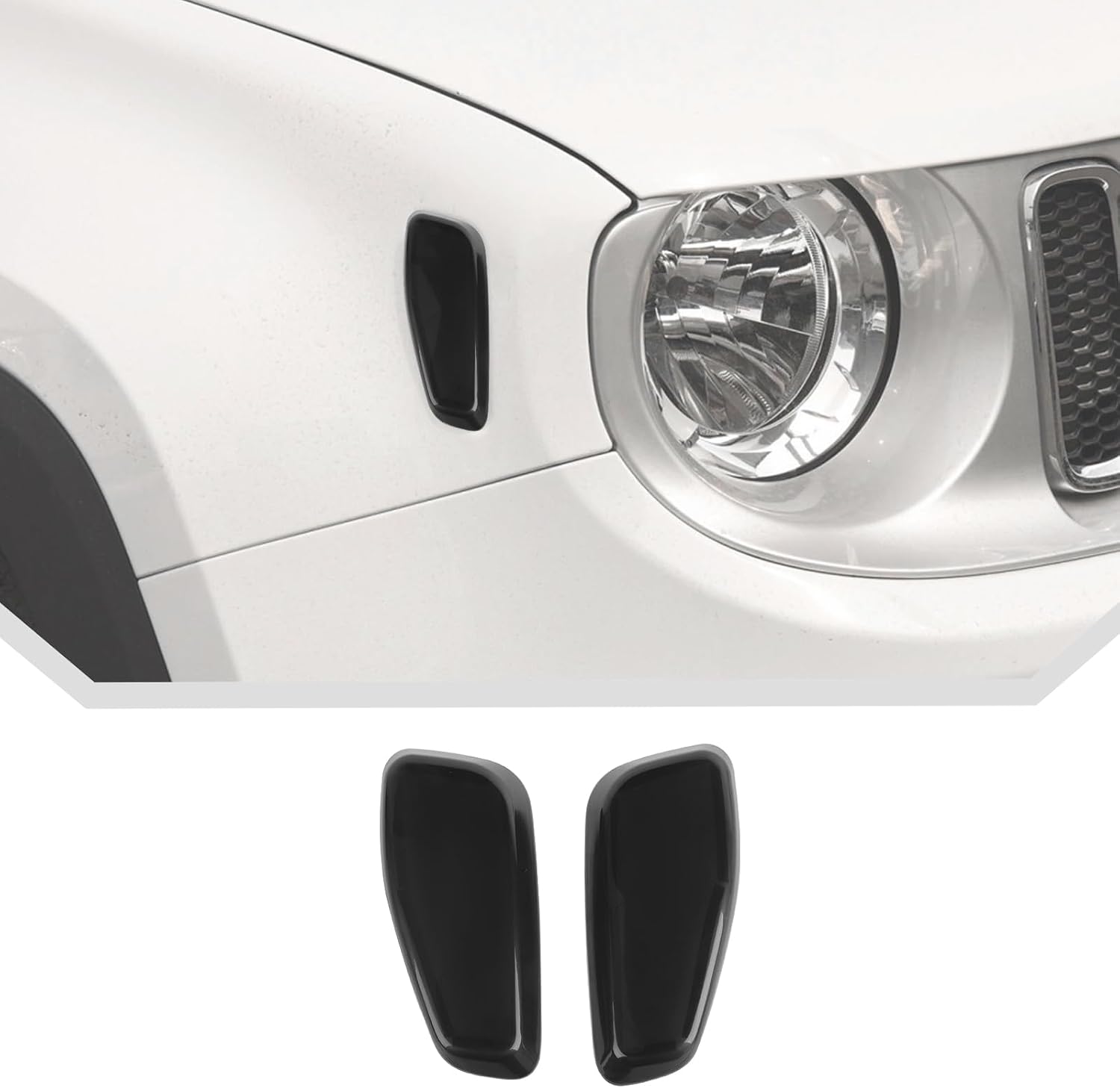 JeCar Smoked Fender Turn Signal Light Cover Trim Guards for 2016-2025 Jeep Renegade