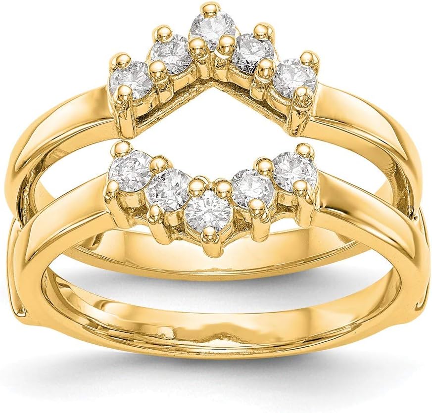 14ct Yellow Gold Lab Grown Diamond Band Enhancer Guard Ring (SI2-H-I) for Women