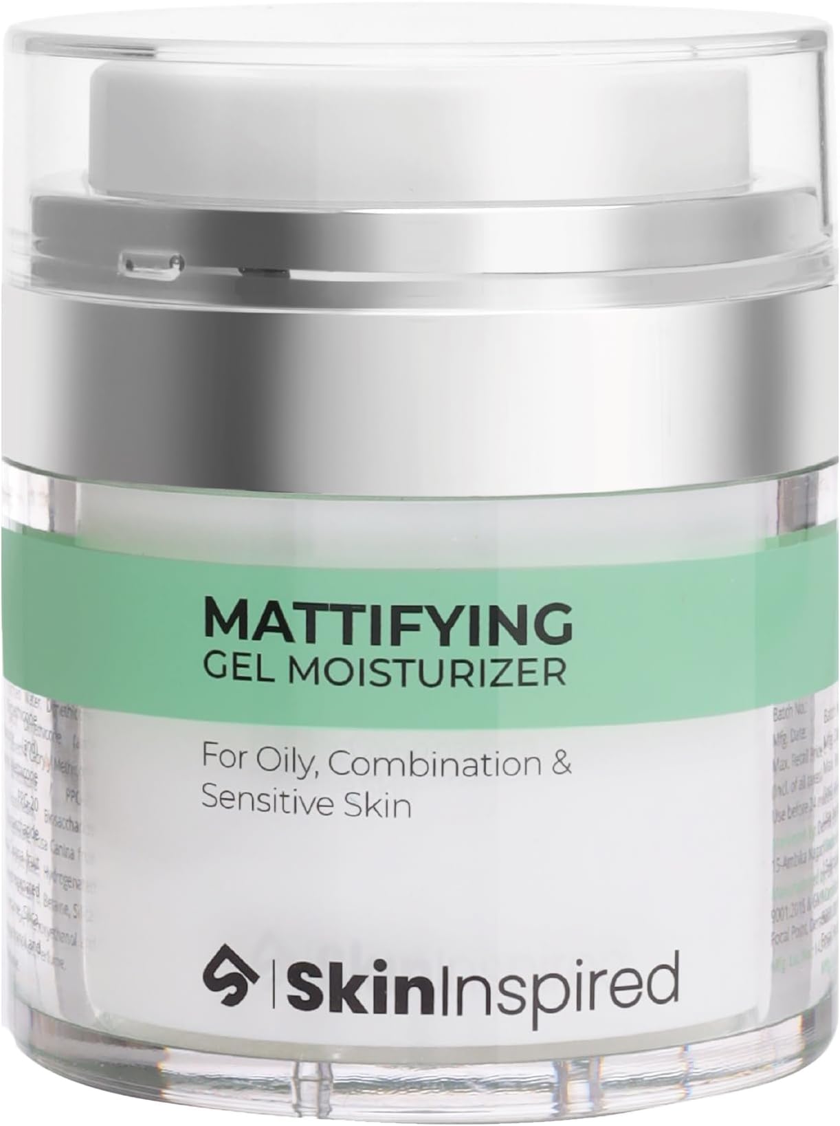 SkinInspired Mattifying Gel Based Moisturizer For Face | Fast Absorbing & Non Sticky Oil Free Moisturizer | Hydrating Ultra Light | For Oily, Combination and Sensitive Skin | For Women & Men | 50gm
