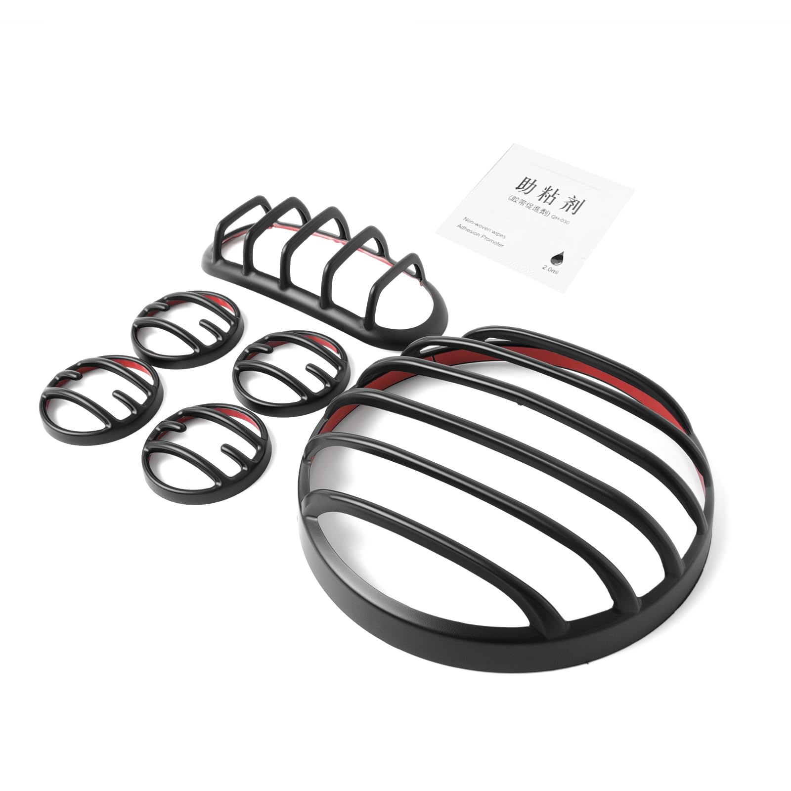 Per HO&ND&A Rebel CMX 250 300 500 1100 Accessori 2019-2025 Copertura di protezione per fanale posteriore, faro anteriore, indicatori di direzione anteriori e posteriori (Nero opaco-1)