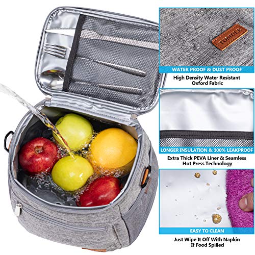 Tomule Insulated Lunch Bag For Men Women - 3+Years Old (8.5L,Grey) #TOP3