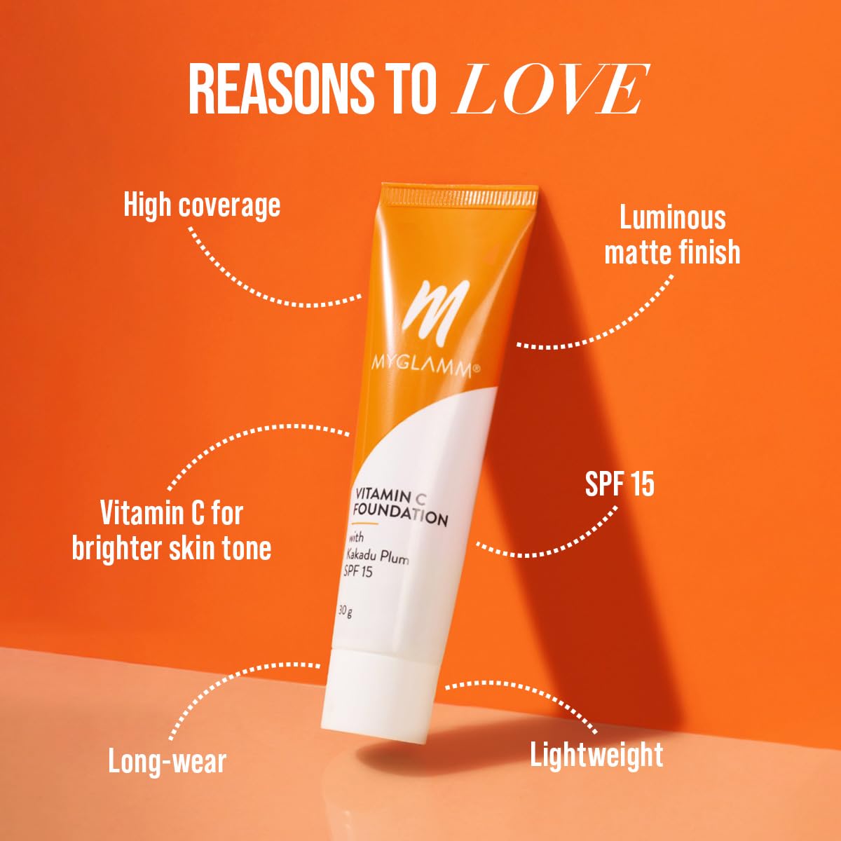 Myglamm Vitamin C Foundation - Oat (Light Warm) | Long -lasting, Hyaluronic Acid with SPF 15 with medium to full coverage foundation (30g) Myglamm Vitamin C Foundation - Oat (Light Warm) | Long -lasting, Hyaluronic Acid with SPF 15 with medium to full coverage foundation (30g)