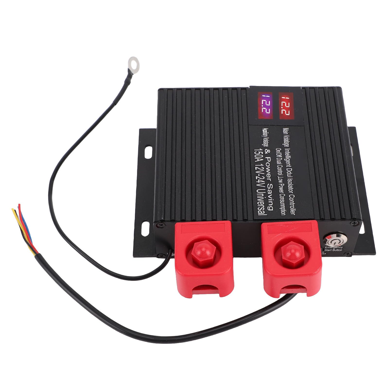 Generic Aislador Inteligente de Batería Dual, VSR Inteligente de Aleación de Aluminio, relé Sensible Al Voltaje de 12 V 24 V con Pantalla LCD Arranque de Emergencia IP67 para Vehículos Recreativos