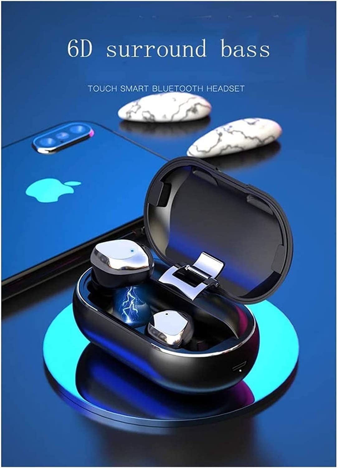 ARTSZY Auricolari Wireless Bluetooth 5.0 Auricolari in-Ear con Custodia Stereo di Ricarica e microfoni integrati /IPX5 A Prova di Sudore/per Palestra di Allenamento Sportivo