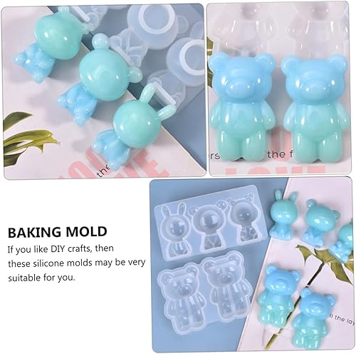 Miniatura 5 de Ciieeo 2pcs Doll Silicone Mold Bunny Mold Bunny Cake Mold Molde De Silicona Para Resina Cake Mould Chocolate Molds DIY Baking Molds Bear Molds Self