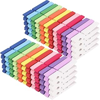 WAENLIR Colored Clothes pins 12 Color 2.9inch 100PCS, Colorful ClothesPins Wooden Clips for Photos Pictures Decorative Crafts, Decoration clothespins Clothing Hanging clothespins (12 Colors 100pcs)