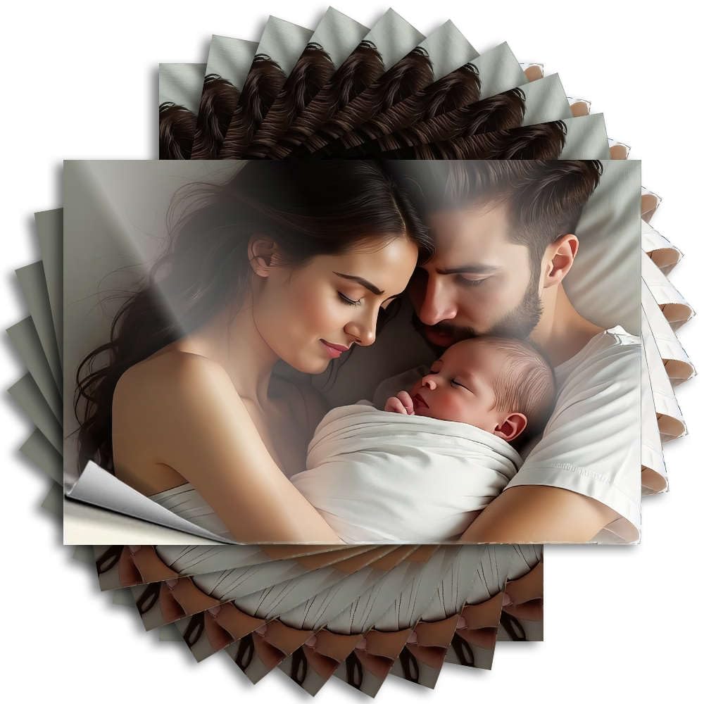 Decal Bumper Winter A Couple Tenderly Holding Their Newborn Baby. for Adulting - Country Stuff Easy Peel Removable(6X9CM)