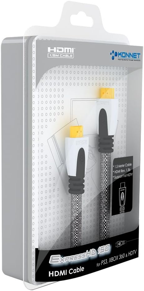 KONNET PS3 and Xbox 360 ExpressHD 150 - HDMI CAT 2 Cable, 1.5M, HDMI 1.3b version - Black