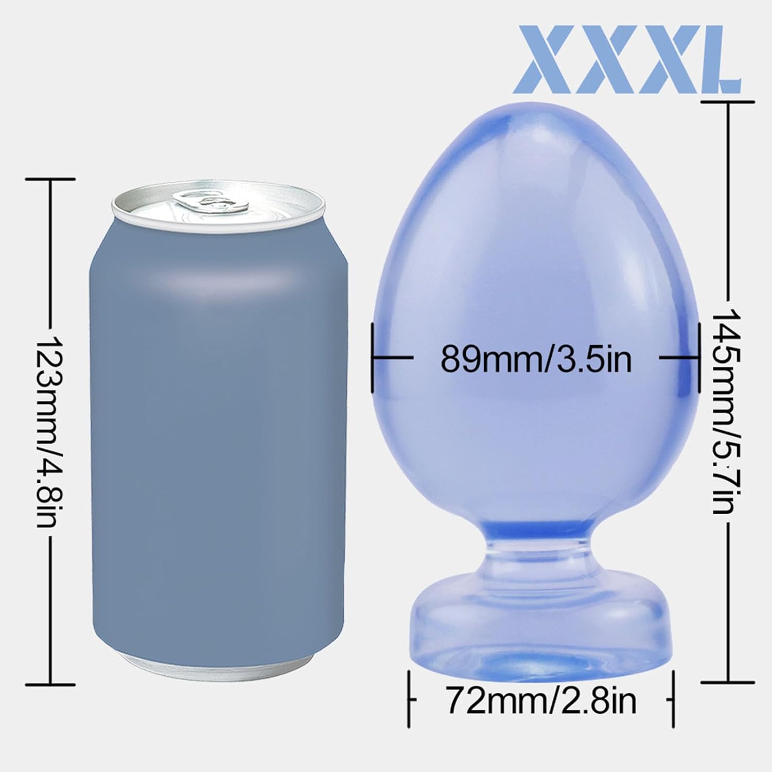 Blue Color Big Round Ball Anal Plug with Suction Cup, 4 Sizes of Butt Plugs Adult Sex Toy for Men Women