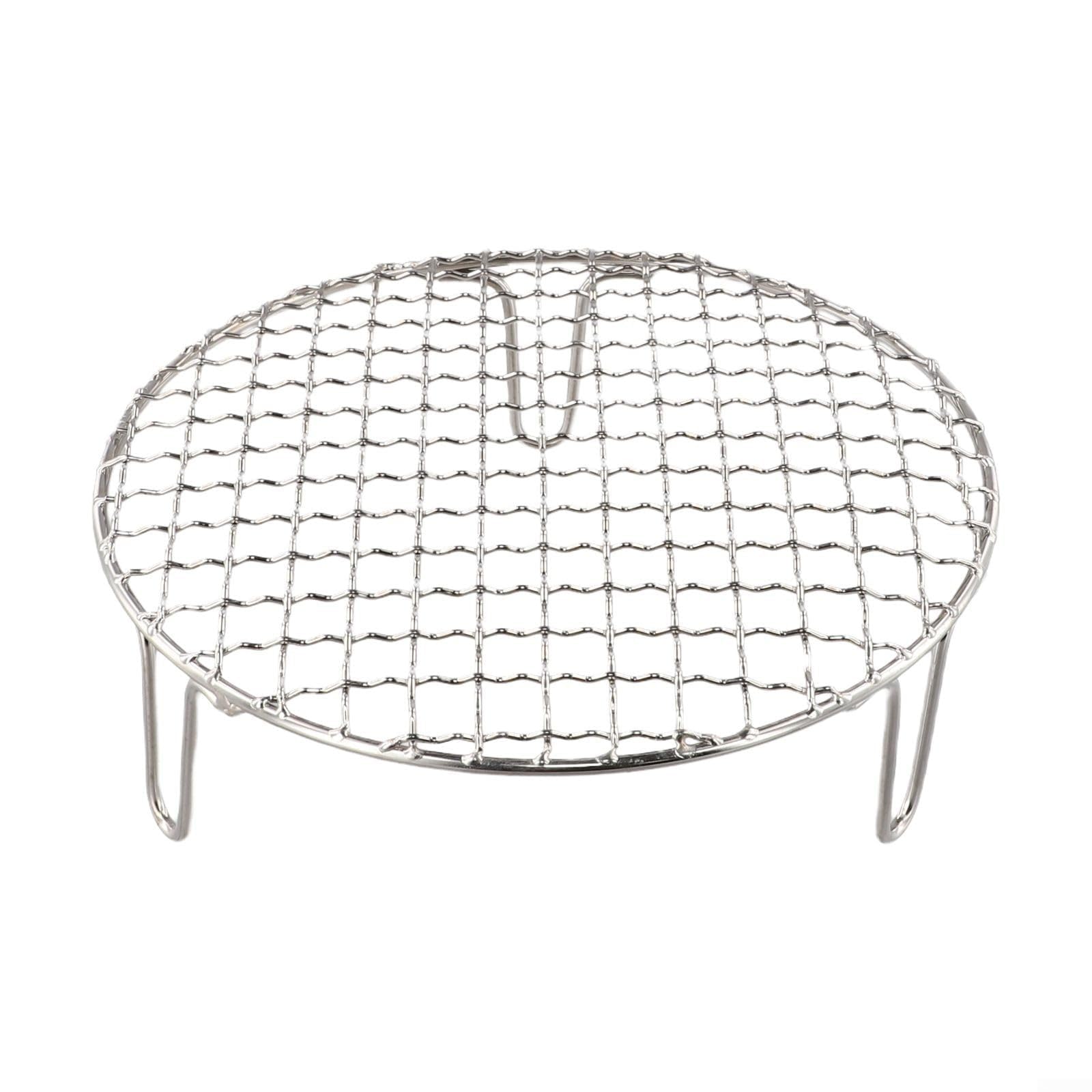 HGCOEYR BBQ Grill Mesh Net, Stainless Steel Round Grill Mesh, Portable Camping BBQ Grate With Legs, Multiple Sizes(20cm)