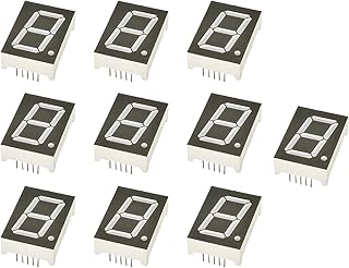 Bettomshin 10Pcs LED Digital Tube Common Cathode 10 Pin 1 Bit 1.34 x 0.94 x 0.31inch(LxWxH) 1" Red Display Digital Tube 10016AS