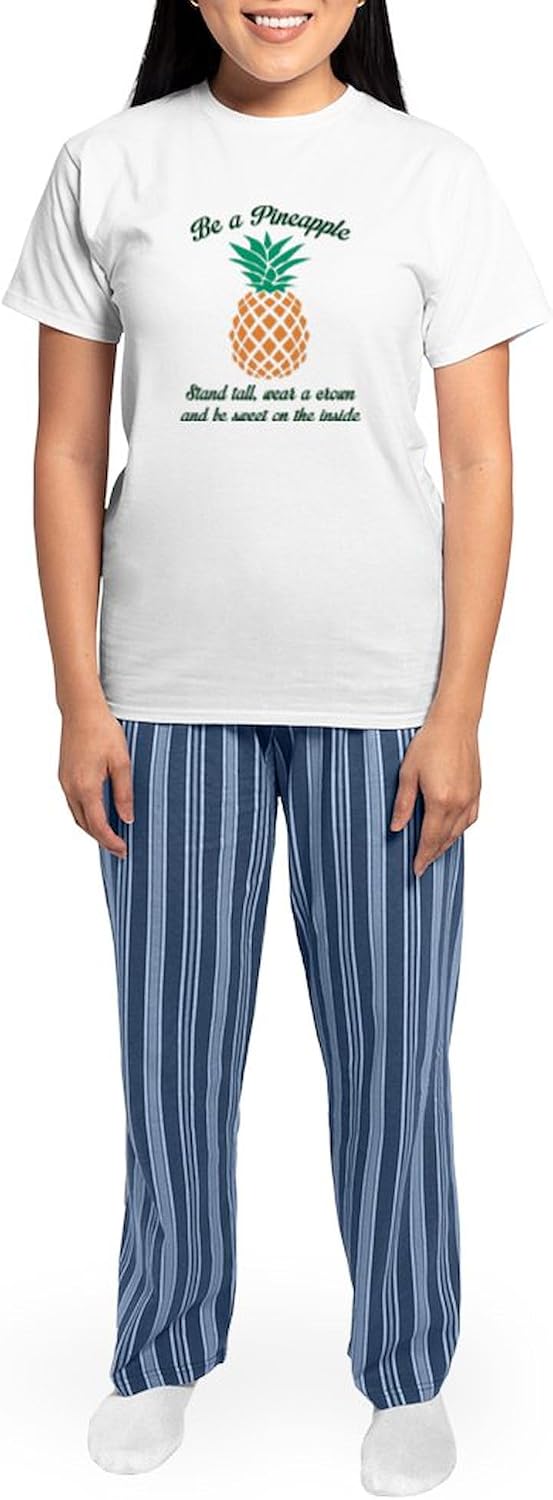 CafePress Be A Pineapple Women's Light Pajamas Women's Novelty Cotton Pajama Set, Comfortable PJ Sleepwear