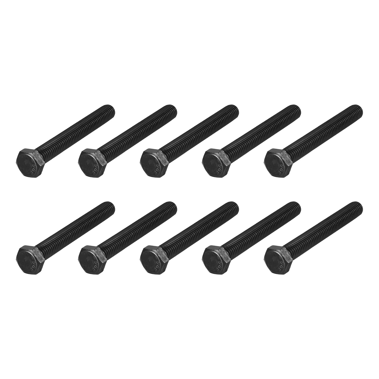 METALLIXITY Hex Head Bolts (1/2-13 x 4") 10Pcs, 304 Stainless Steel 18-8, Fully Threaded, External Hex Drive